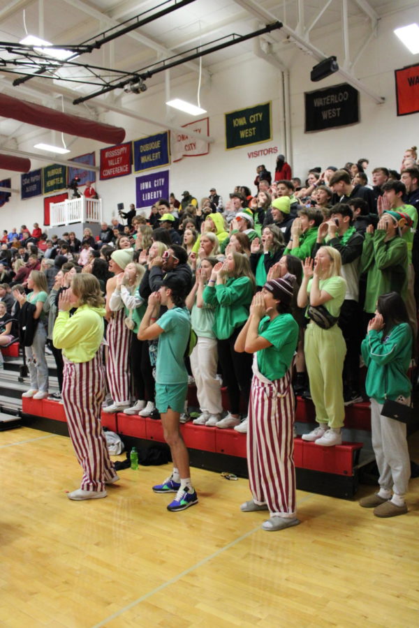 Wahawk students pack the Cedar Falls high school gym to support the girls basketball team in December 2022.