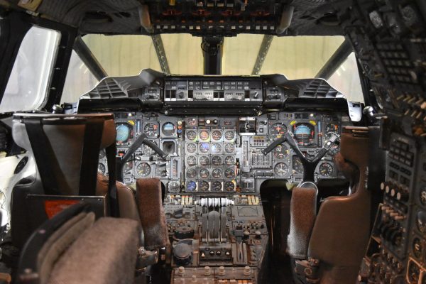 A view of a Concordes cockpit.