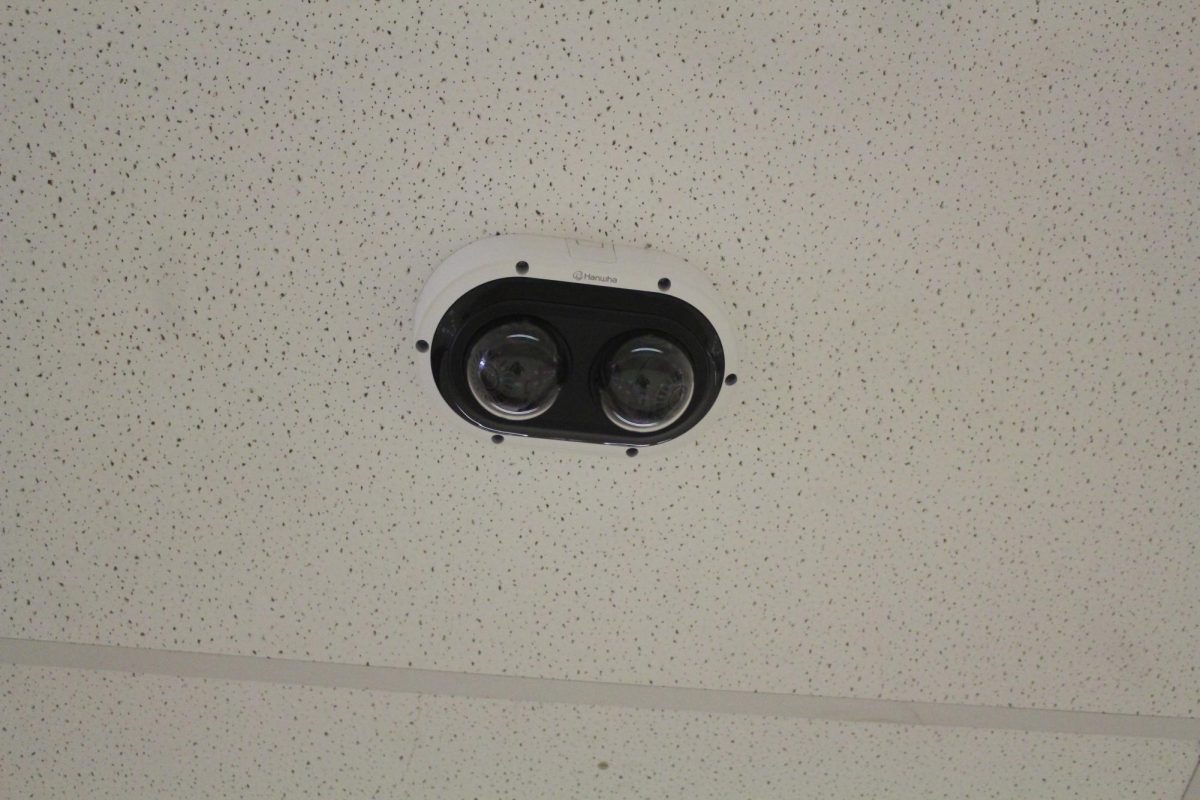 One of the many new school security cameras that were installed during the summer.