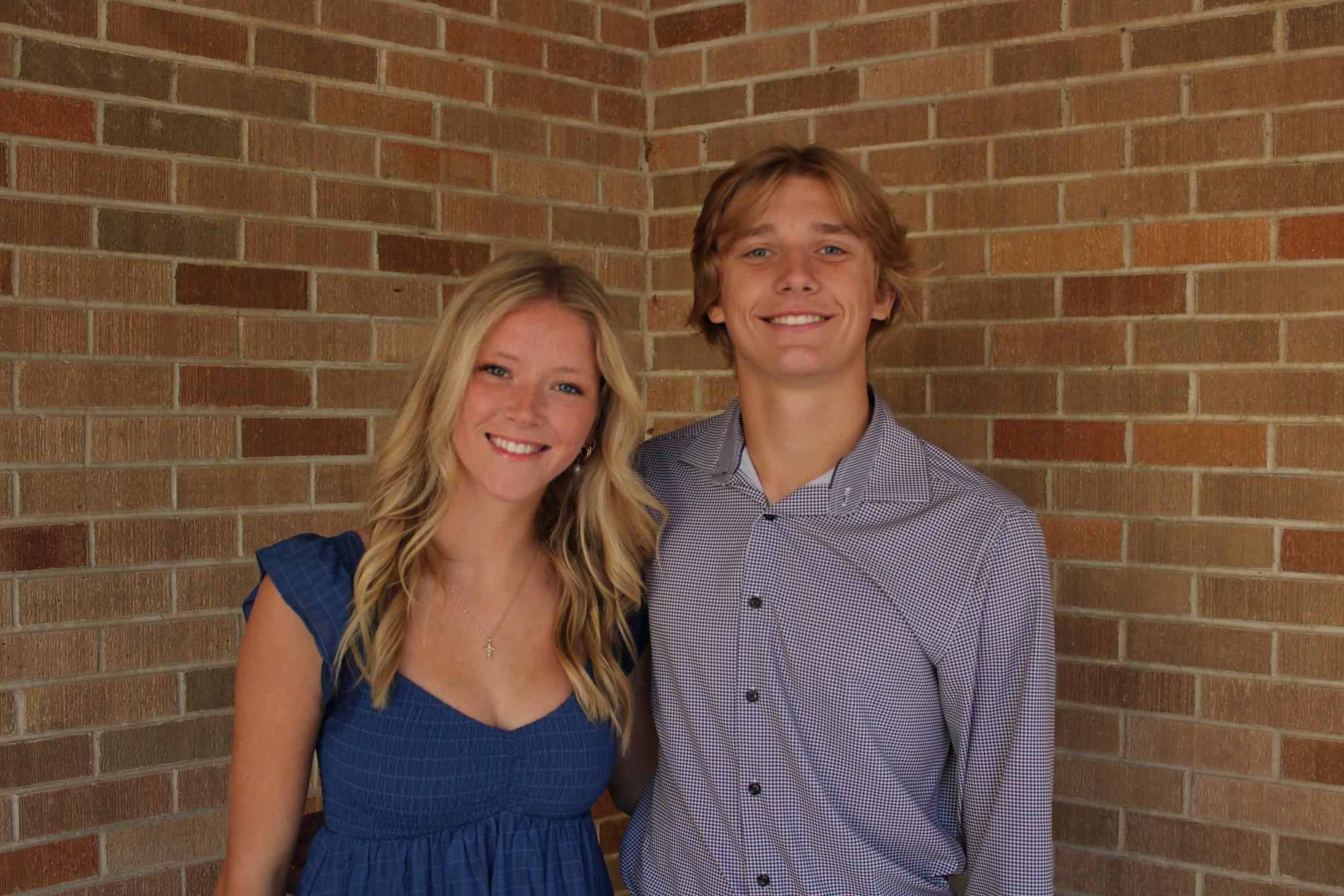 Rachel Herbert and Clark Miehe pose for Homecoming Court