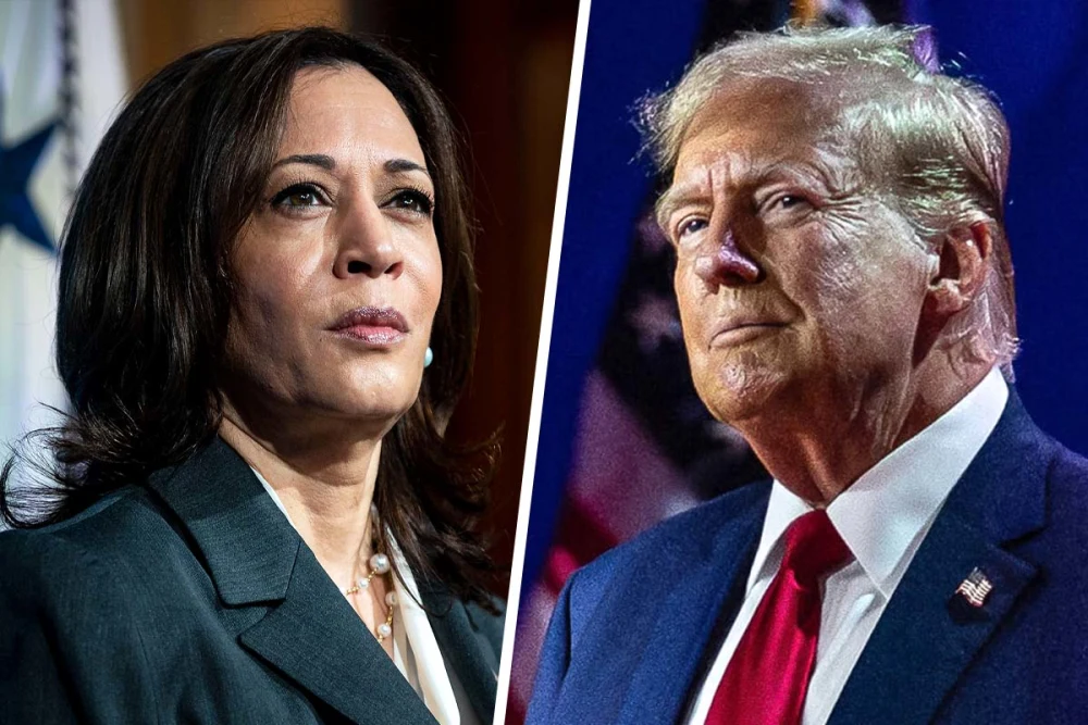 Photo with both presidential candidates Kamala Harris and Donald Trump.