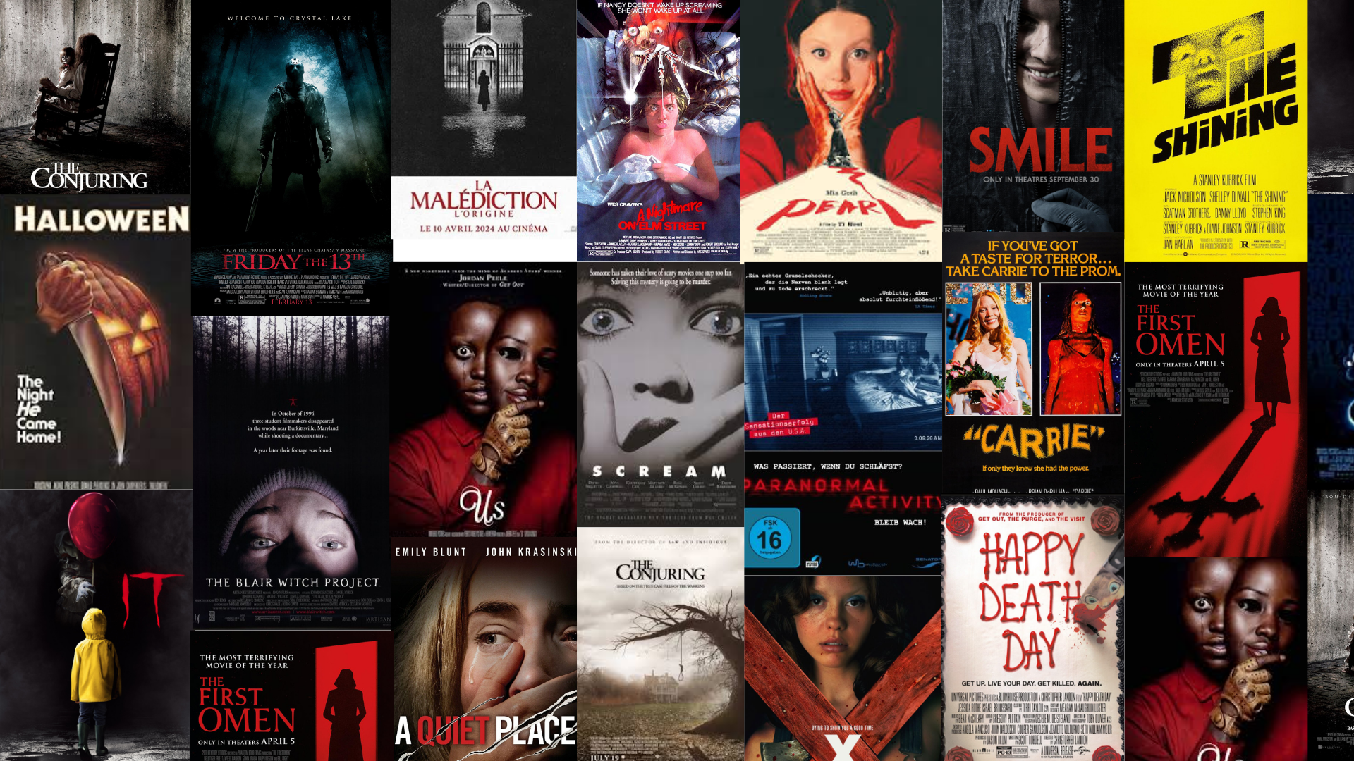 Horror movie poster collage
All posters found on IMDb.com