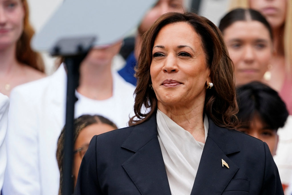 Photo of Kamala Harris at (NCAA) event
Photo from PBS News 