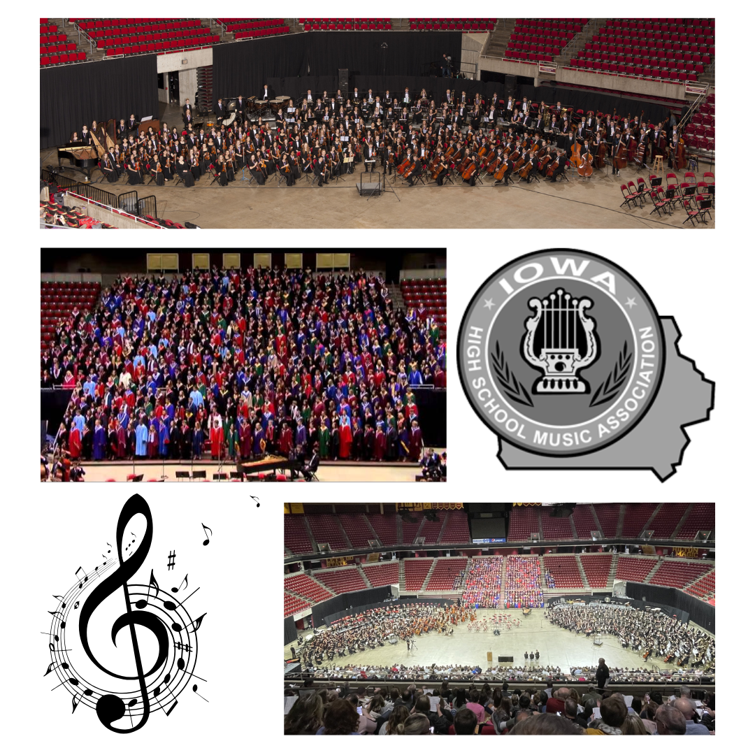 Canva graphic of the 2023 IHSMA All-State Festival 