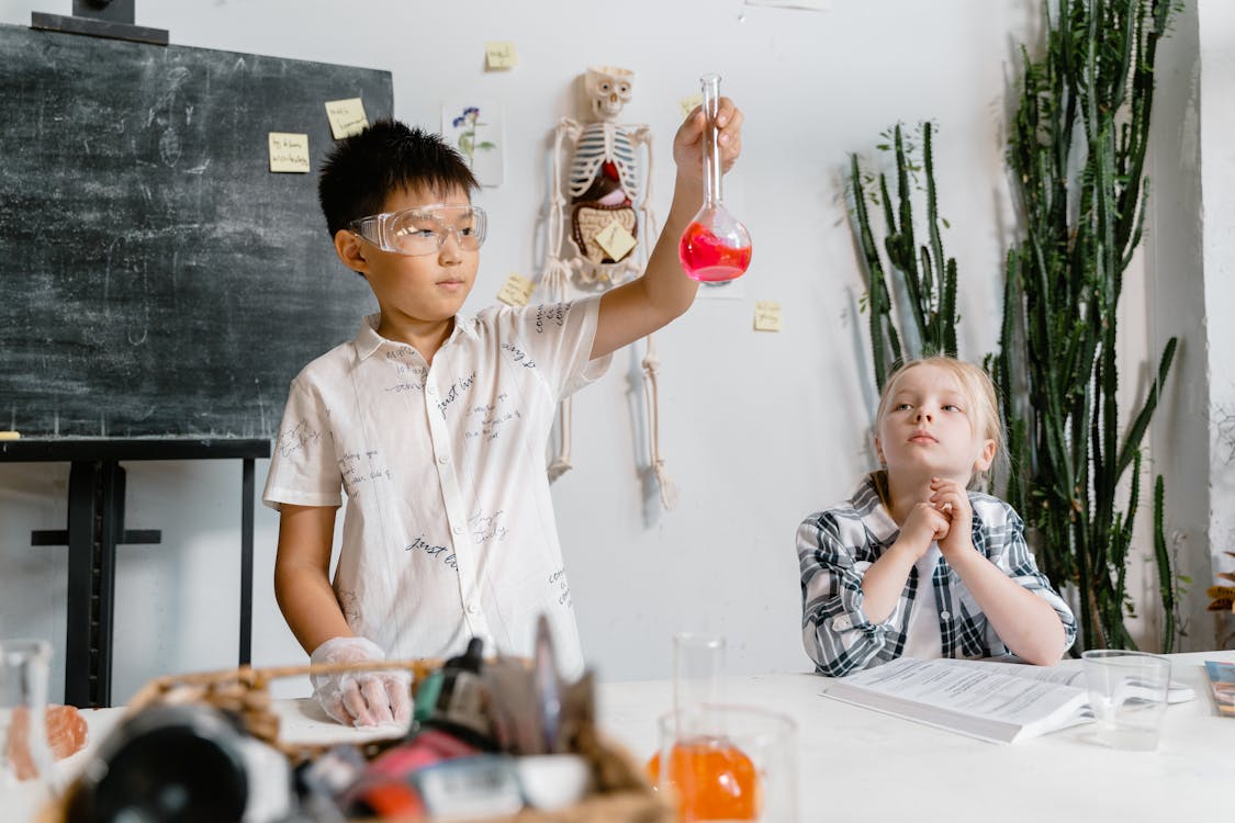 Students participating in a science experiment