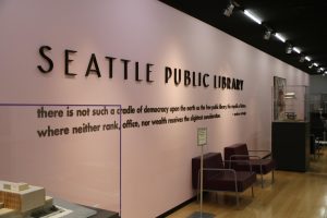 Located on the 11th floor of the library, Andrew Carnegie is quoted among the prior building models. 