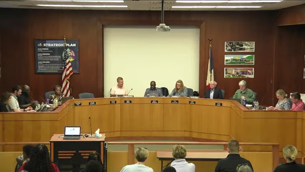 The Waterloo Community School District's Board of Education prepares for their March 9. meeting. At the end of their meeting, they elected Zach O'Brien as the inaugural principal of the Waterloo United High School. Photo courtesy of the Waterloo Community Schools District. 